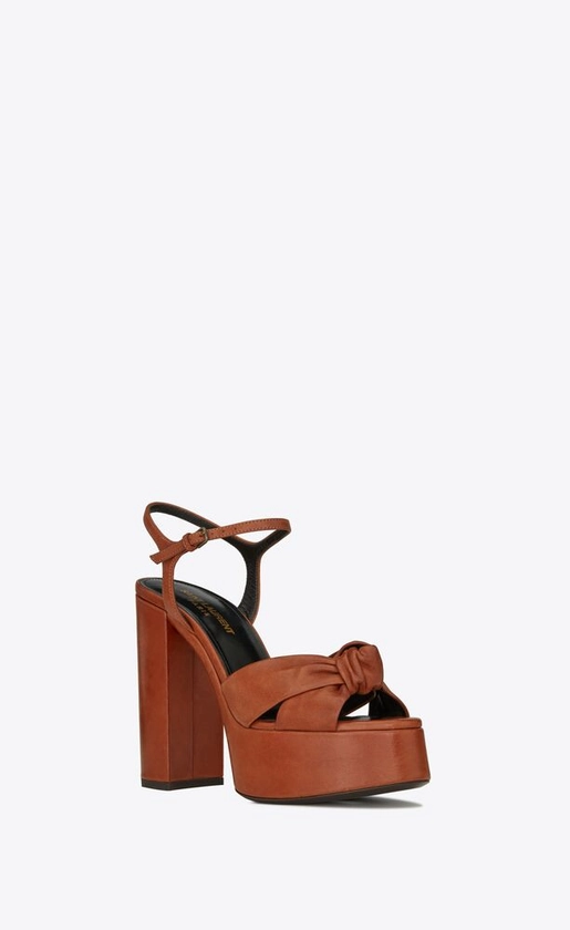 BIANCA Platform sandals in smooth leather | Saint Laurent | YSL.com