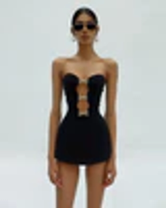 Samantha Cutout Mini Dress - Black