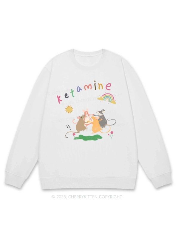 Rainbow Dancing Mice Y2K Sweatshirt Cherrykitten