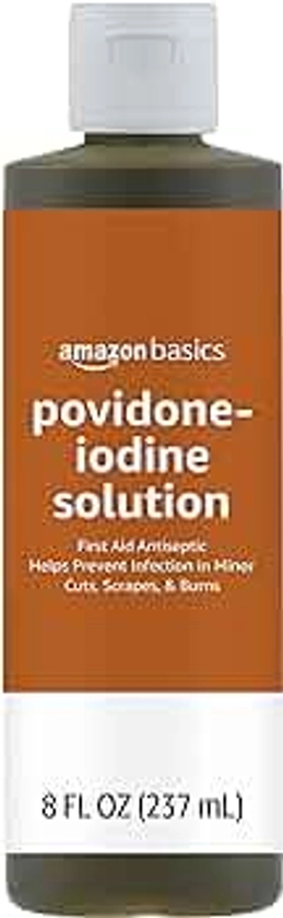 Amazon Basics First Aid Antiseptic, 10% Povidone Iodine Solution, 8 Fluid Ounces (Previously Solimo)