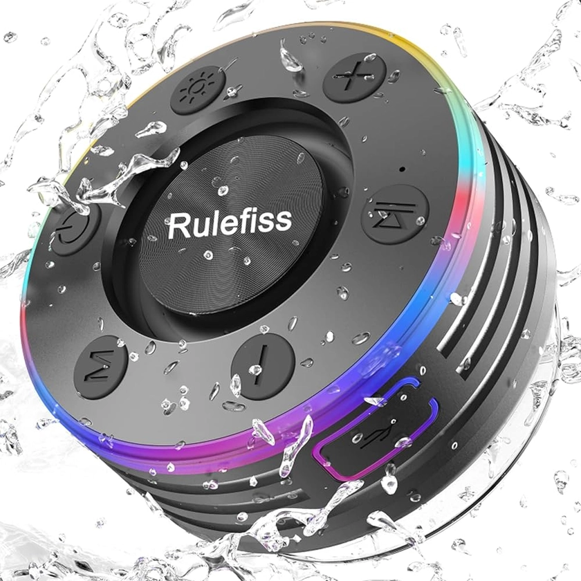 Bluetooth Shower Speaker, IPX7 Waterproof Portable Bluetooth Speaker with Suction Cup, Wireless Speaker 360°Surround Sound, LED Light Show, Built-in Mic, Outdoor Mini Speaker for Party, Travel, Beach : Amazon.co.uk: Electronics & Photo