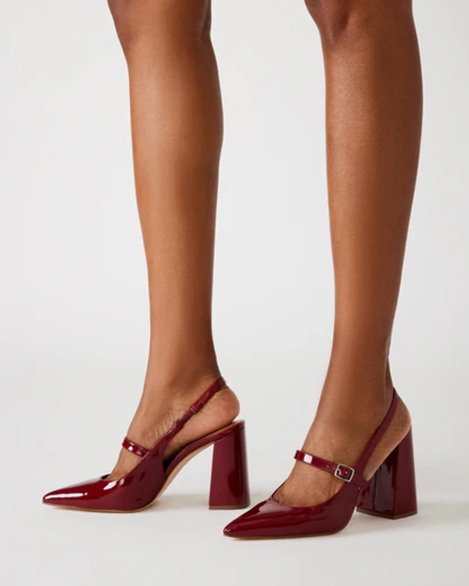 MAEGAN Wine Patent Slingback Heel | Women's Heels