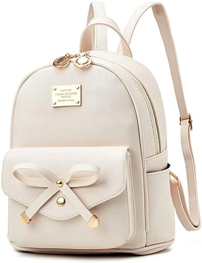 I IHAYNER Girls Bowknot Cute Leather Backpack Mini Backpack Purse for Women