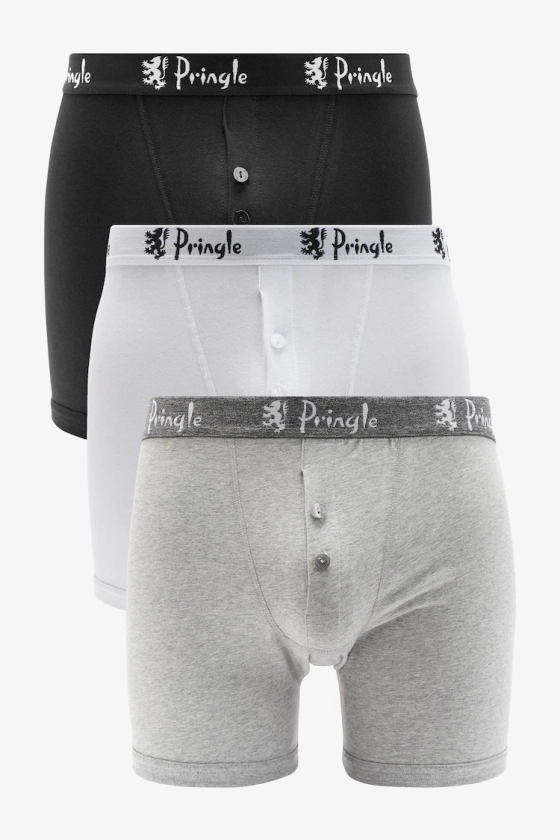 Buy Pringle Brown Button Fly 3 Pack Boxers from the Next UK online shop