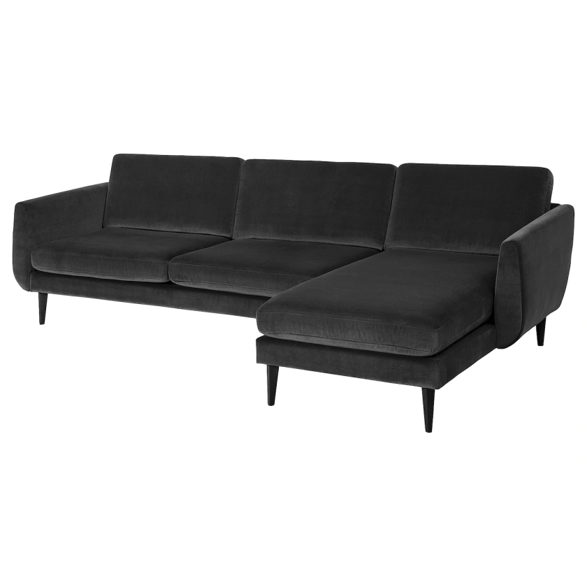 SMEDSTORP 4-seat sofa with chaise longue, Djuparp dark grey - IKEA