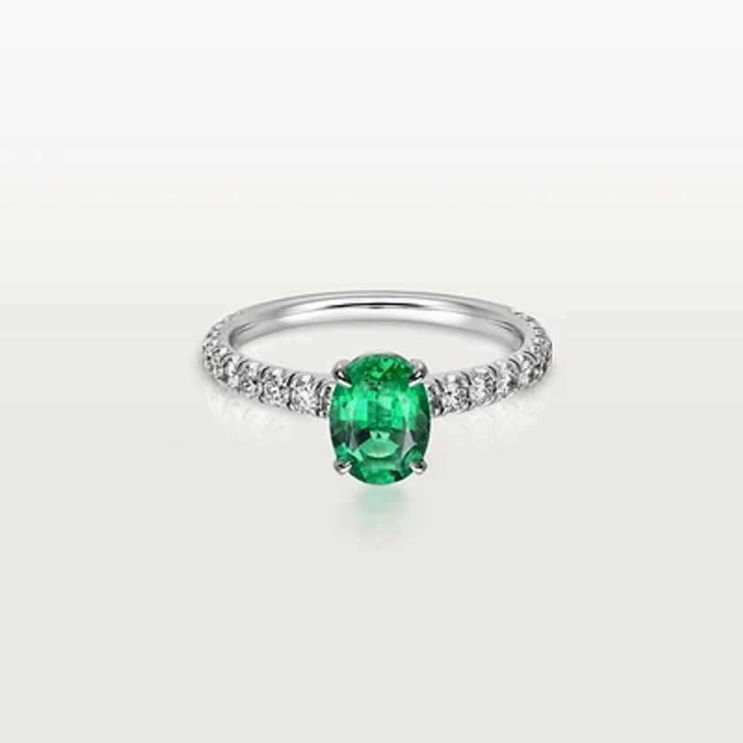 CRN4763000 - Solitaire 1895 - Platinum, emerald, diamonds - Cartier