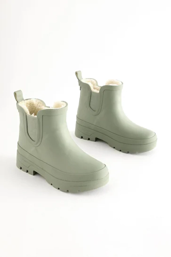 Sage Green Warm Lined Chelsea Wellies