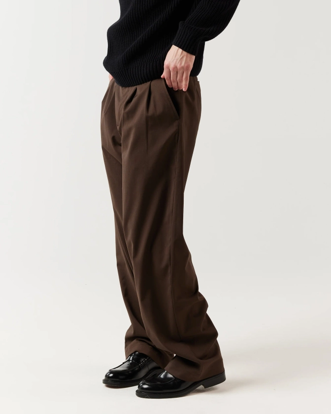 Wide Pleated Pant - Mocha Brown