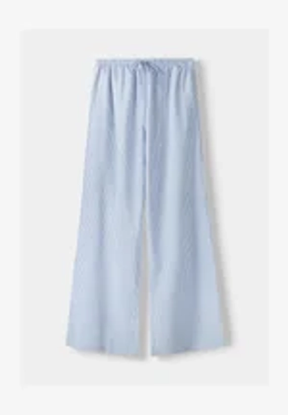 Bershka WITH AN ELASTIC WAIST - Stoffhose - mottled blue/blau-meliert - Zalando.de