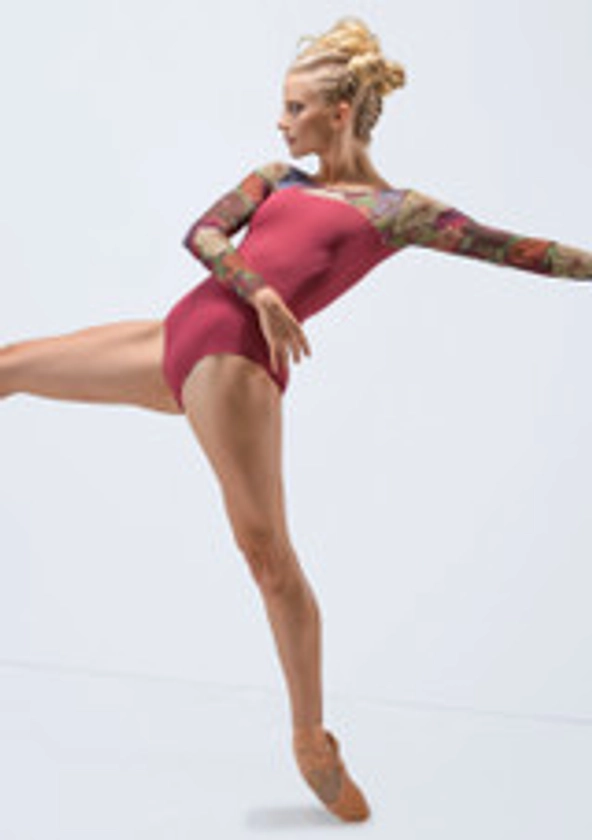 Ballet Rosa Valentina Mesh Long Sleeve Low Back Leotard