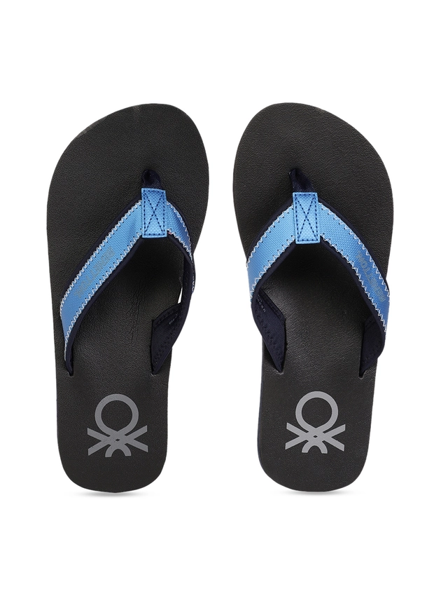 United Colors of Benetton Men Blue Solid Thong Flip-Flops