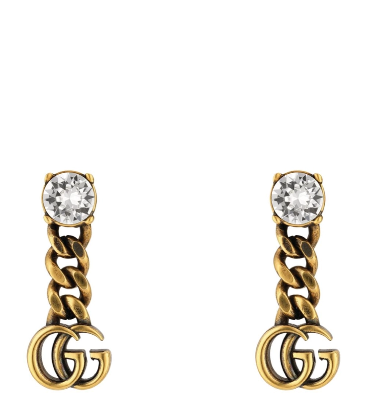 Gucci Crystal Double G Earrings | Harrods DK