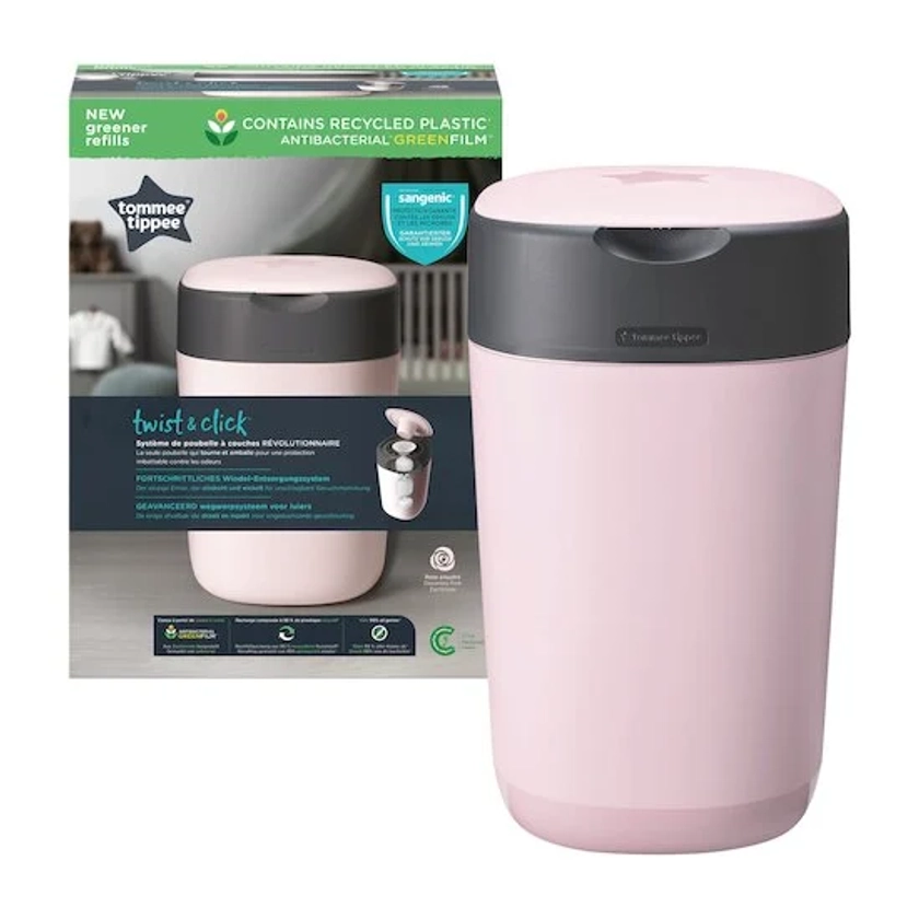 Poubelle à Couches Twist & Click Rose Tommee Tippee, Tommee Tippee : Aubert Belgique