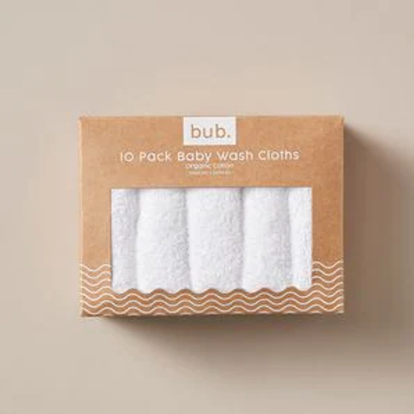10 Pack bub. Organic Cotton Baby Wash Cloths – Target Australia