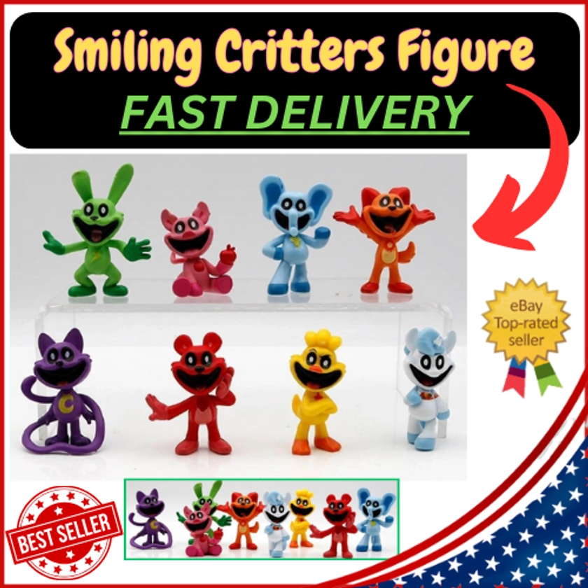 Smiling Critters Figure Playtime 8pcs Hoppy Hopscotch Toys Gift Kids Doll Catnap