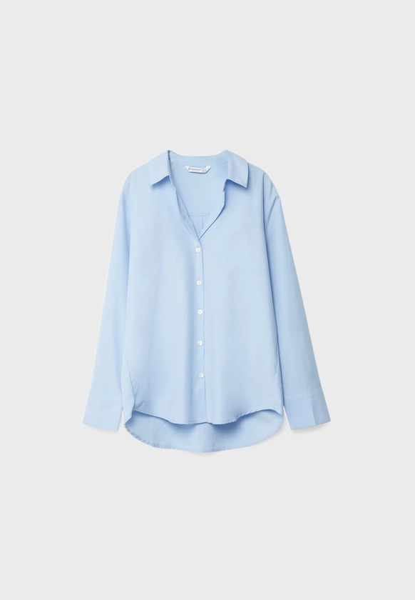 Chemise popeline basique - Chemisiers et blouses femme | Stradivarius France