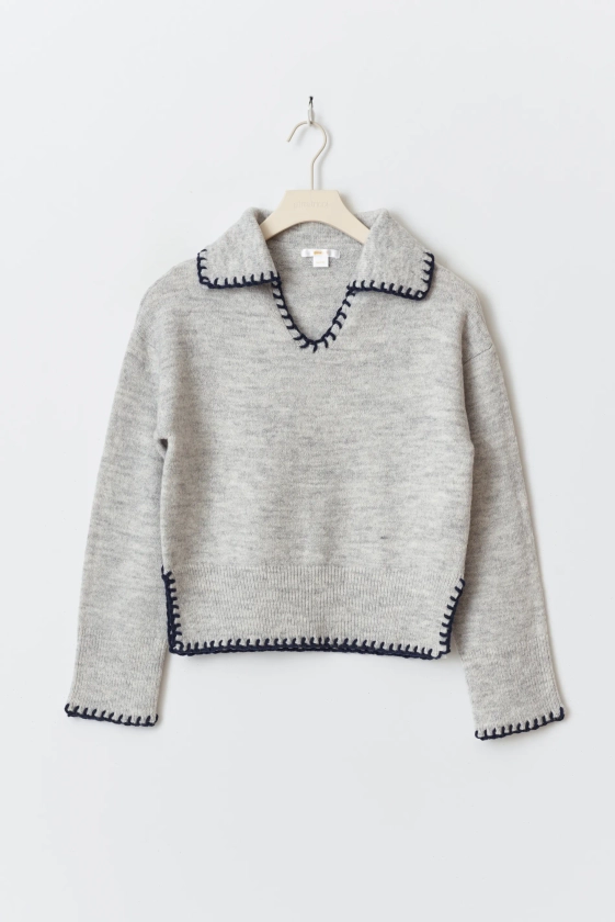 Y stitch sweater - Grijsv - Gina Tricot