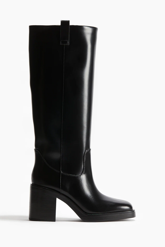 Bottes de hauteur genou - Talon haut - Noir - FEMME | H&M FR