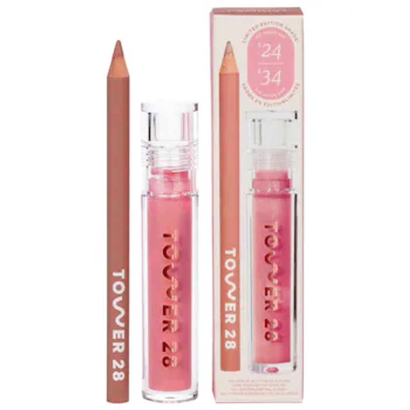 Line + Shine Lip Liner and Lip Gloss Set - Tower 28 Beauty | Sephora