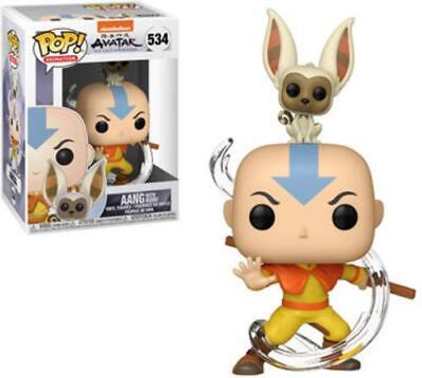 Funko Pop Animation: Avatar - Aang with Momo Vinyl Figure | eBay