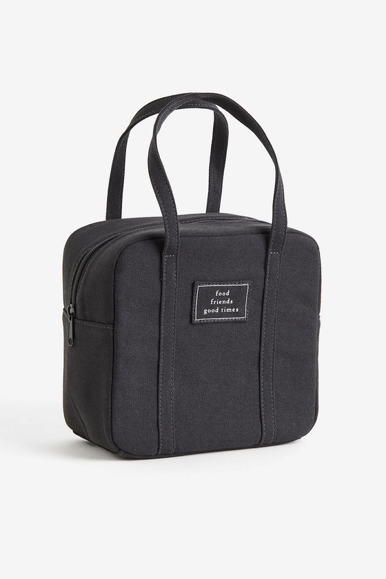 Cotton canvas lunch cool bag - Dark grey - Home All | H&M GB