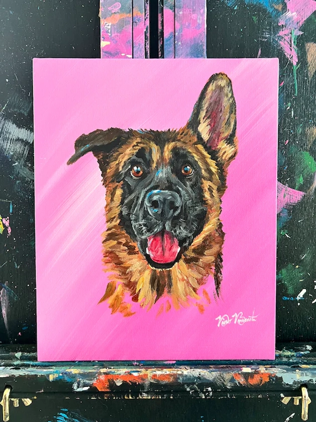 Dog Pet Portrait Hand-painted From Photos in Acrylic Paint on Canvas Panel, Custom Art, Gift, Multiple Sizes - Etsy