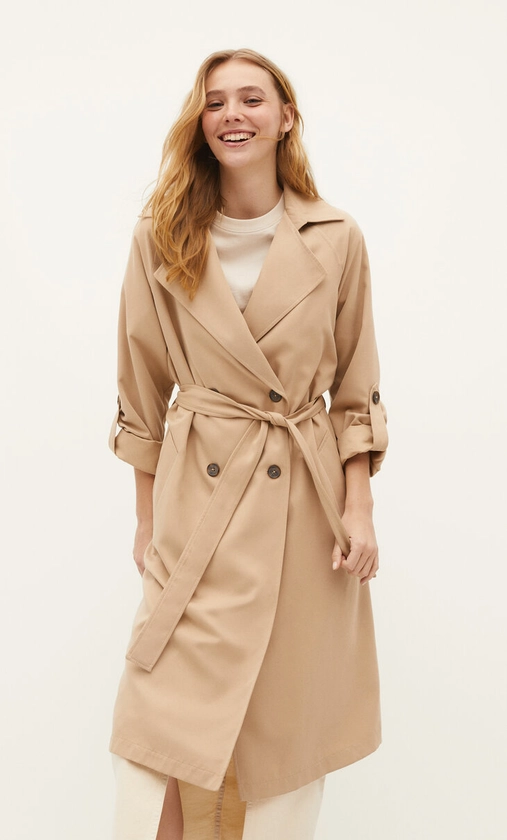 Trench fluide long - Mode femme | Stradivarius France