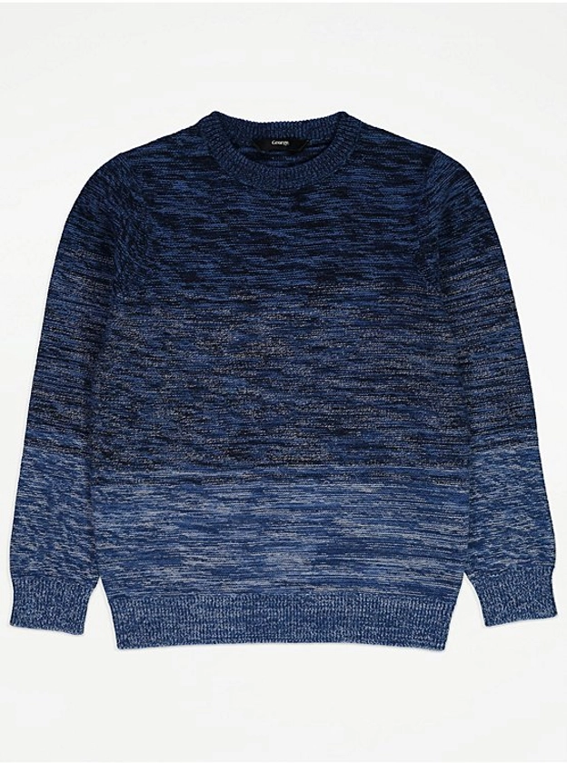 Space Dye Crew Neck Knitted Jumper