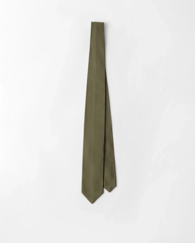 Cravate En Soie Vert Camouflage | PRADA