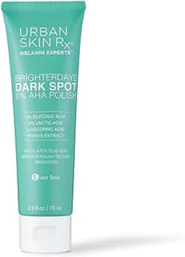 BrighterDays Dark Spot Facial Scrub + Treatment Mask, USRx®, Exfoliate, Smooth and Brighten the Look of Uneven Skin Tone, 8% Alpha Hydroxy Acids, Formulated with Glycolic and Lactic Acid, 2.5 Oz