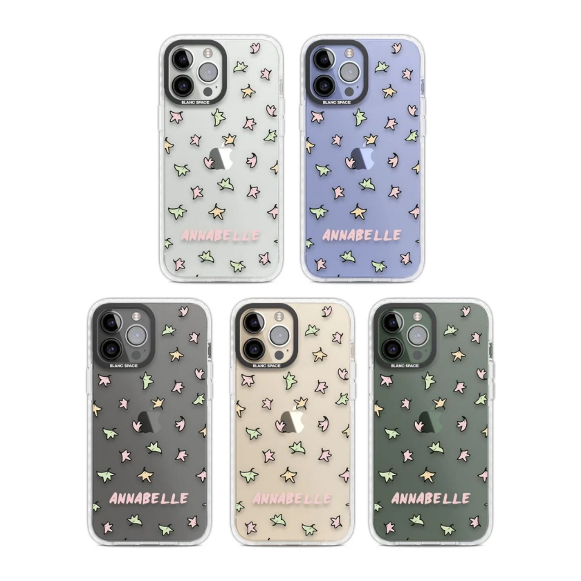 Personalised Heartstopper Leaves Pattern iPhone Case - iPhone 14 / Flex Case - Blanc Space