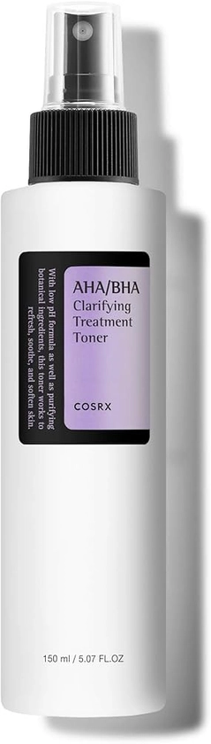 COSRX AHA/BHA Treatment Toner 5.07 fl.oz/ 150ml, Facial Exfoliating Spray for Whiteheads, Pores, & Uneven Skin, Korean Toner, Not Tested on Animals, No Parabens, No Sulfates, Korean Skincare