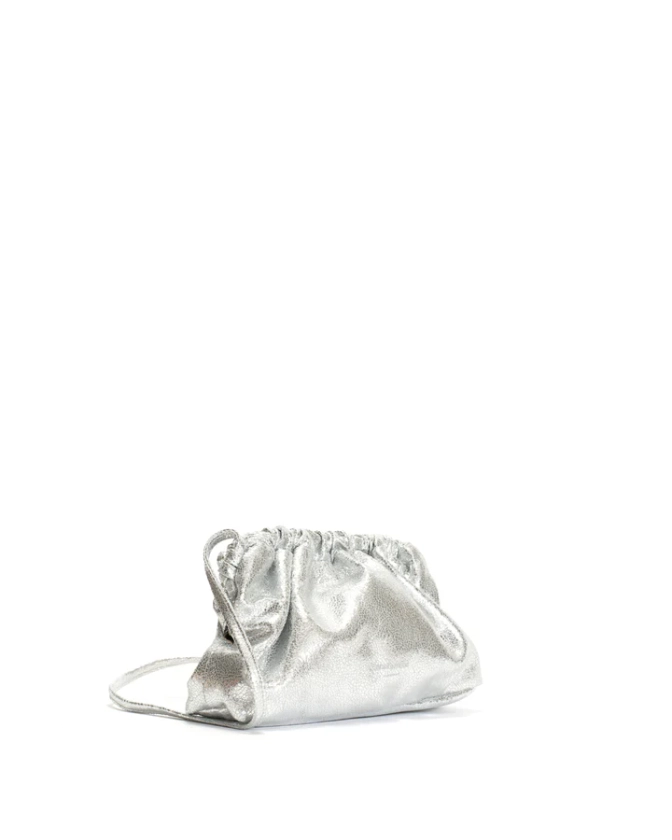 Hally petite cloud bag Crackled metallic goat Silver