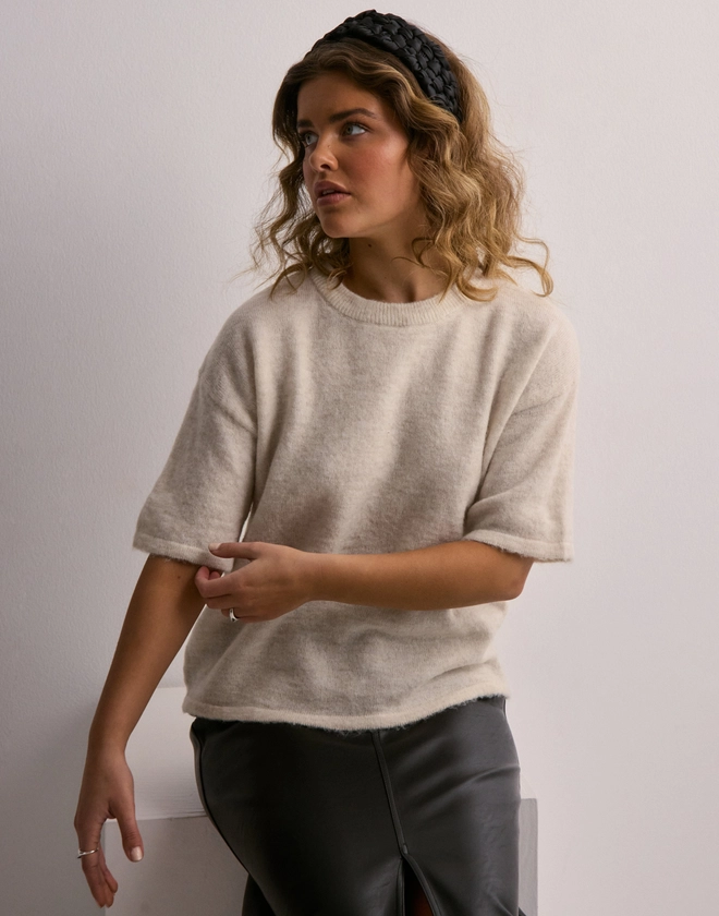 Buy Selected Femme SLFMALINE-LILIANA 2/4 KNIT O-NECK N - Birch Melange | Nelly.com