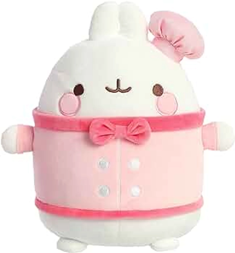 Aurora® Playful Molang Chef Molang Stuffed Animal - Endearing Charm Design - Pink 10 Inches