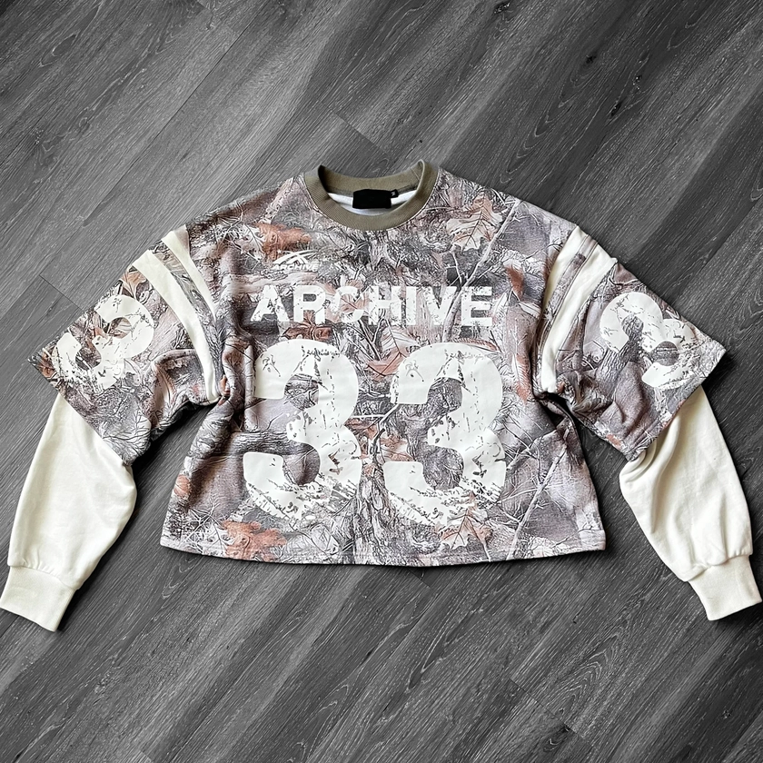 Personalized Street Style Printed Fake Two-Piece Sweatshirt