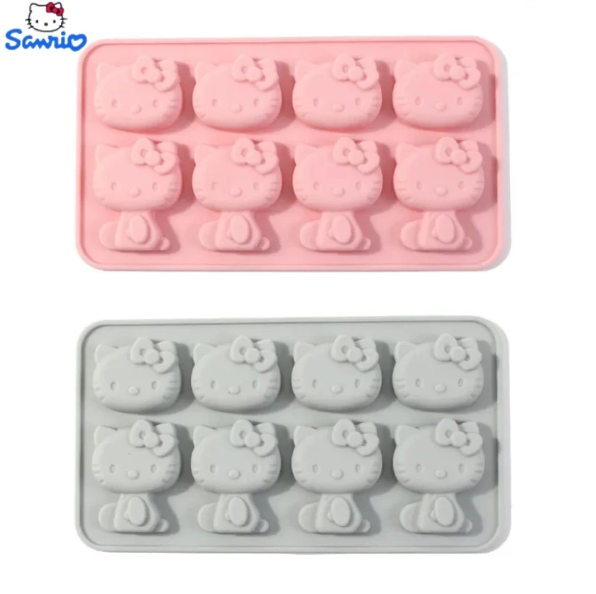 Kawaii Hello Kitty Ice Tray Silicone Mold Sanrio Cute Kuromi DIY Chocolate Biscuit Mold Baking Tool My Melody Candy Mold Gift