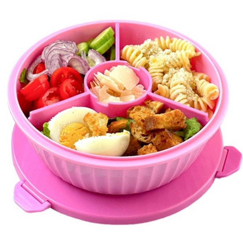 Yumbox Poke Bowl With 3 Part Divider Guava Pink
