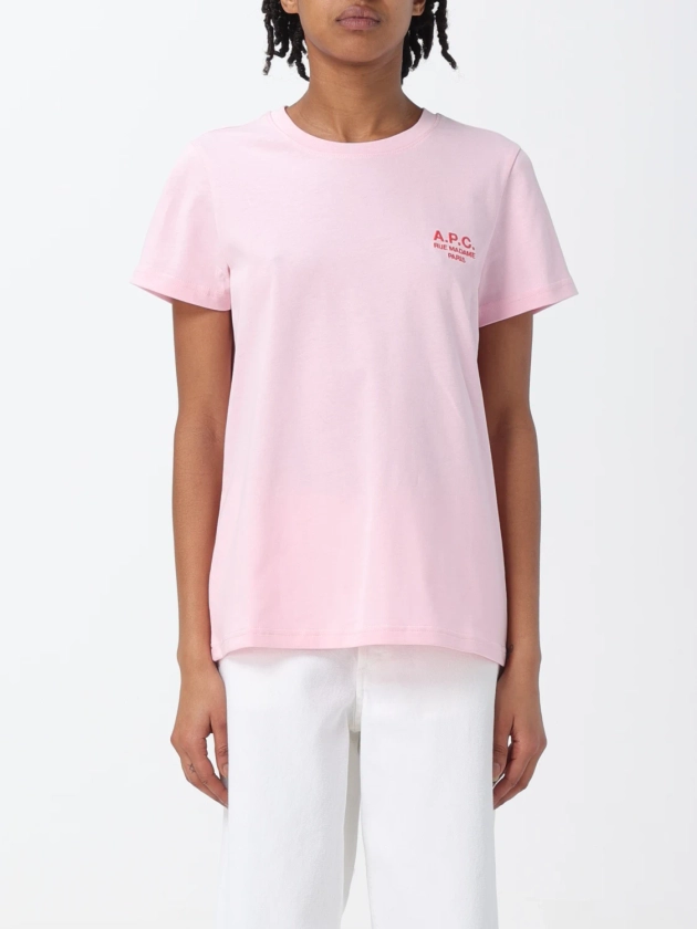 A.P.C.: T-shirt femme - Rose | T-Shirt A.P.C. COEZCF26842 en ligne sur GIGLIO.COM