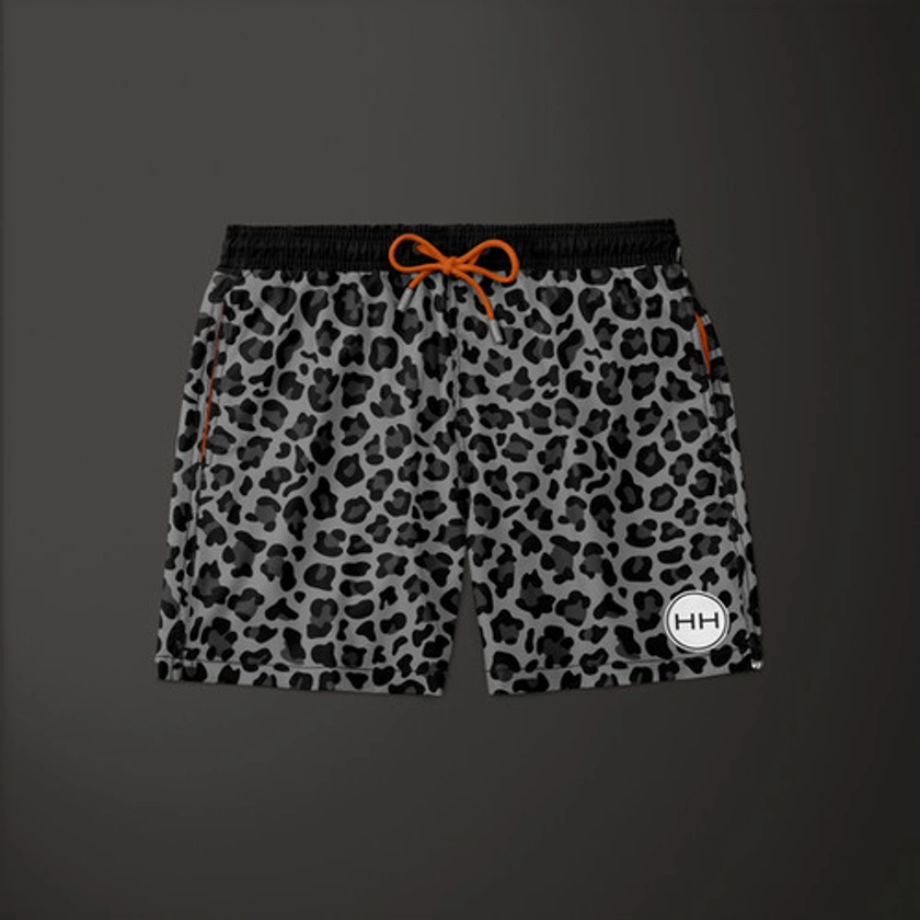 'Grey Leopard' Swim Trunks | hollywood-hamilton