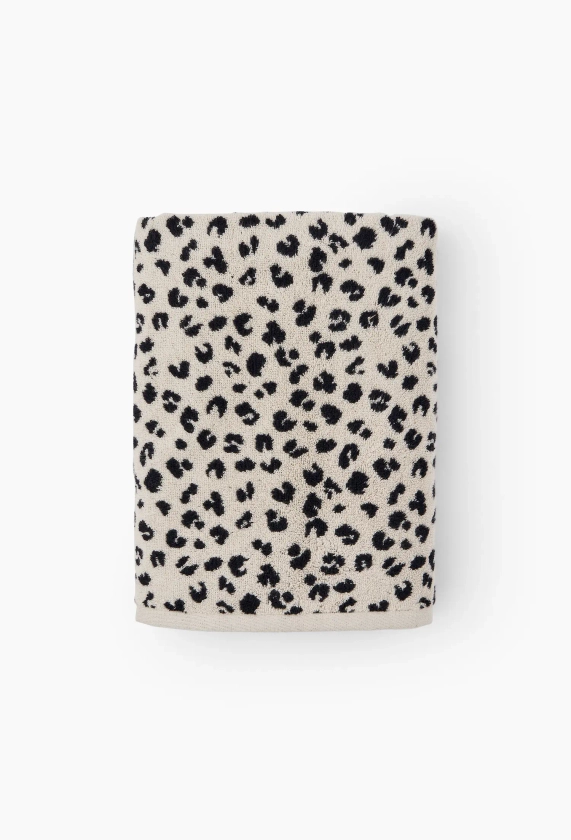 Drap de bain, coton BIO motif léopard