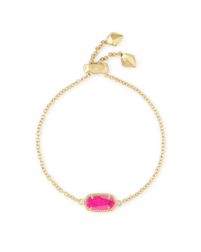 Elaina Gold Adjustable Chain Bracelet in London Blue Glass | Kendra Scott