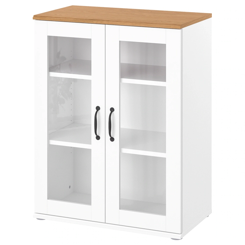 SKRUVBY cabinet with glass doors, white, 271/2x353/8" - IKEA