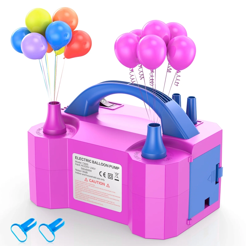 Balloon Pump Electric Air Balloon Pump, 110V 600W Power Electric Balloon Inflator Portable Dual Nozzles Balloon Blower for Party Birthday Wedding Decoration, Red - Walmart.com