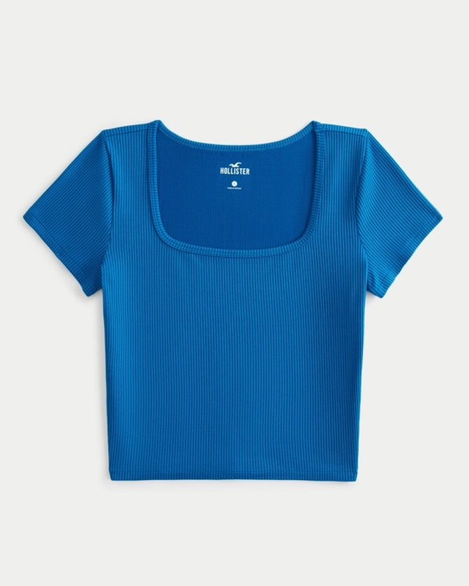 Women's Ribbed Seamless Fabric Square-Neck Top | Women's | HollisterCo.ca