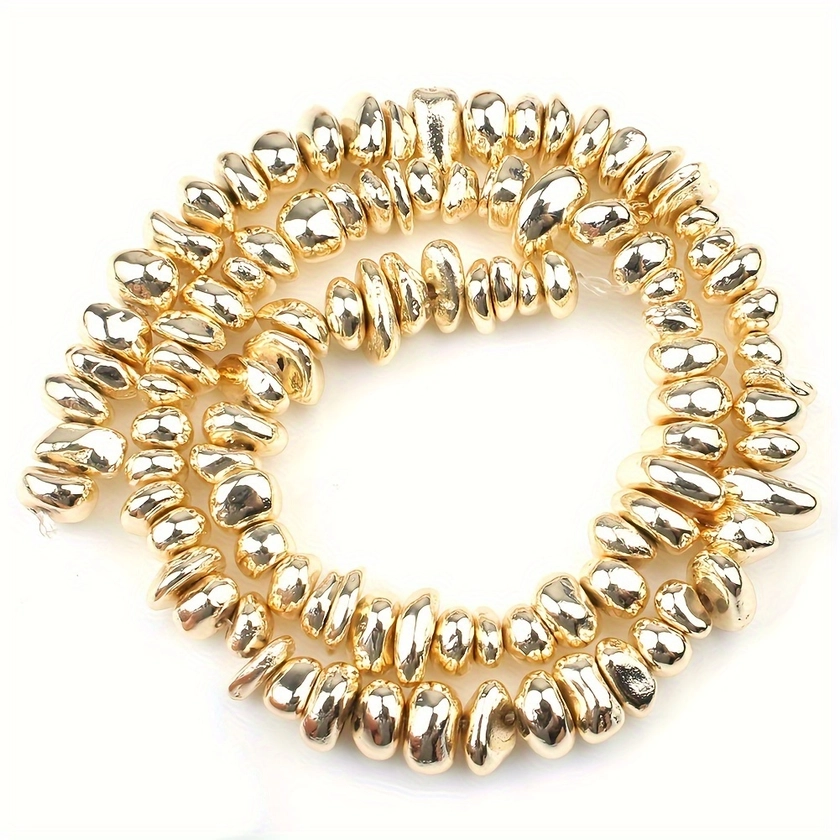 Natural Irregular Hematite Golden High Quality Energy Stone Beads For Jewelry Making DIY Fashion Special Unique Bracelets Necklace Valentine's Day Gif