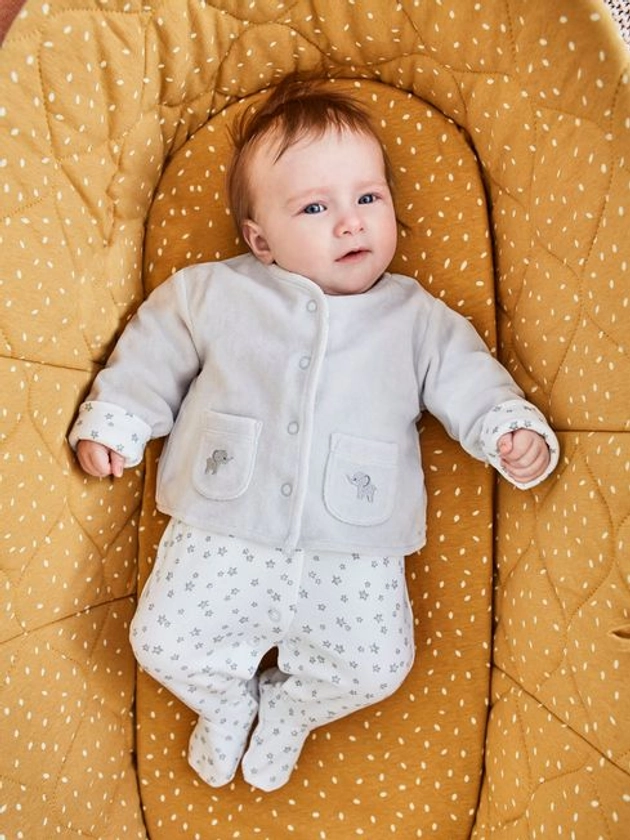 Buy JoJo Maman Bébé 2-Piece Baby Sleepsuit & Velour Jacket Set from the JoJo Maman Bébé UK online shop