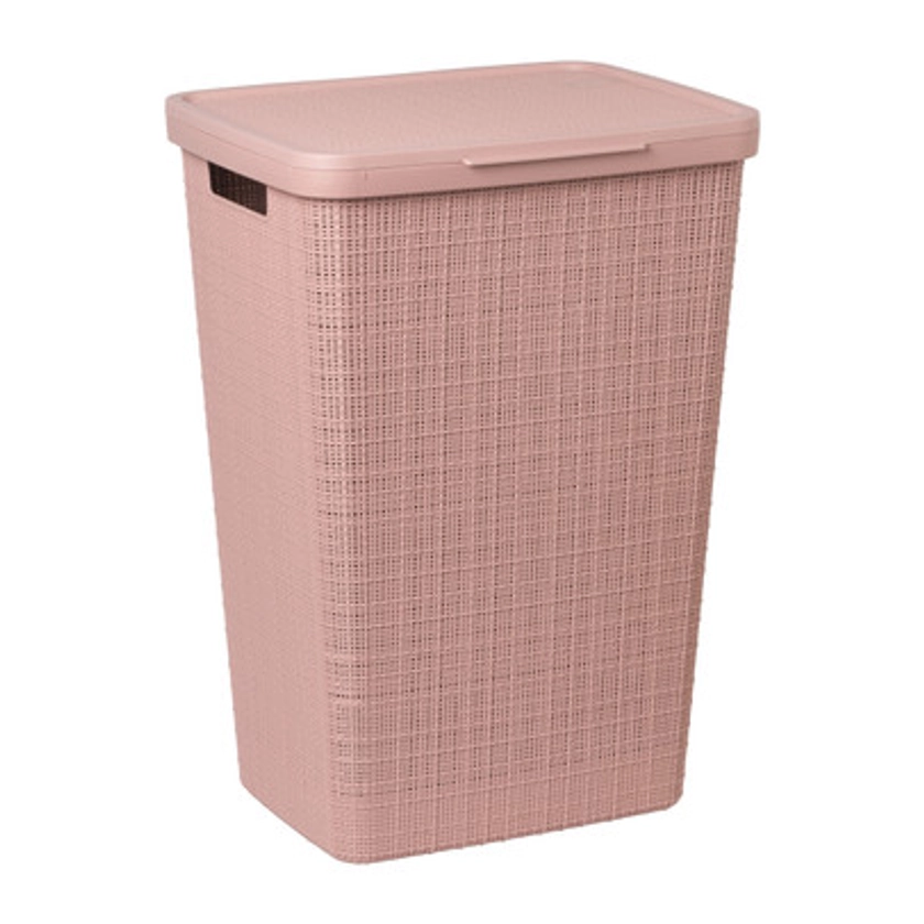 Curver jute wasmand met deksel - 58 liter - roze | Xenos