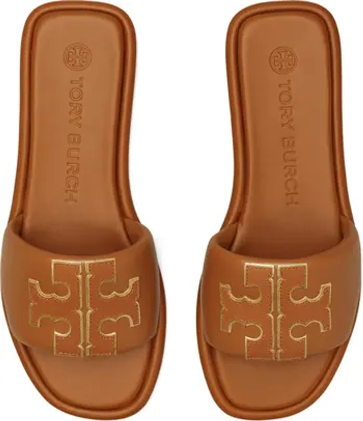Double-T Leather Sport Slide Sandal