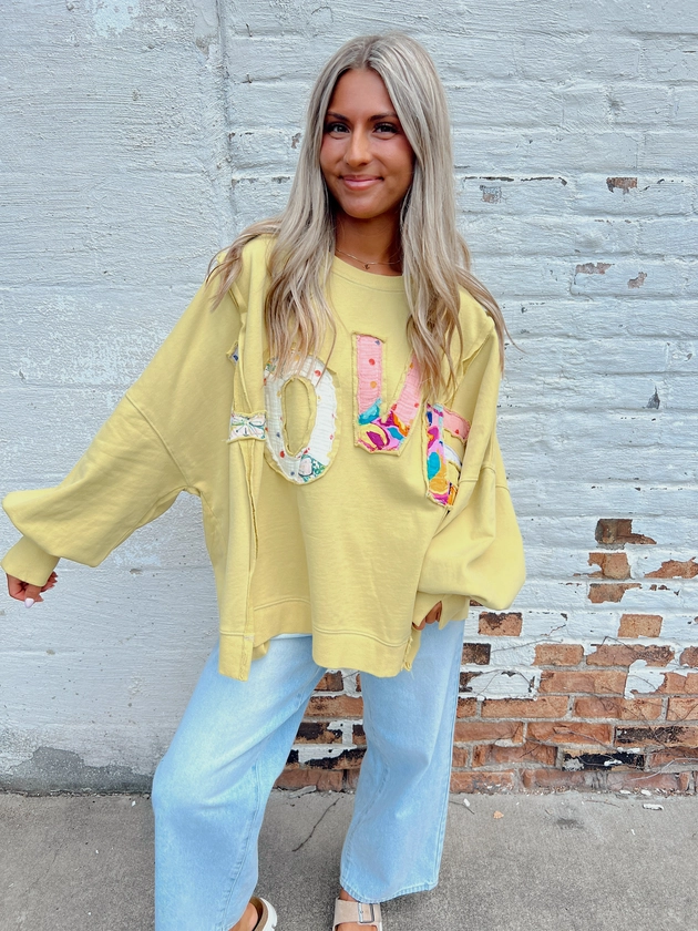 It's All Love Matcha Patchwork Top – The Urban Hippie